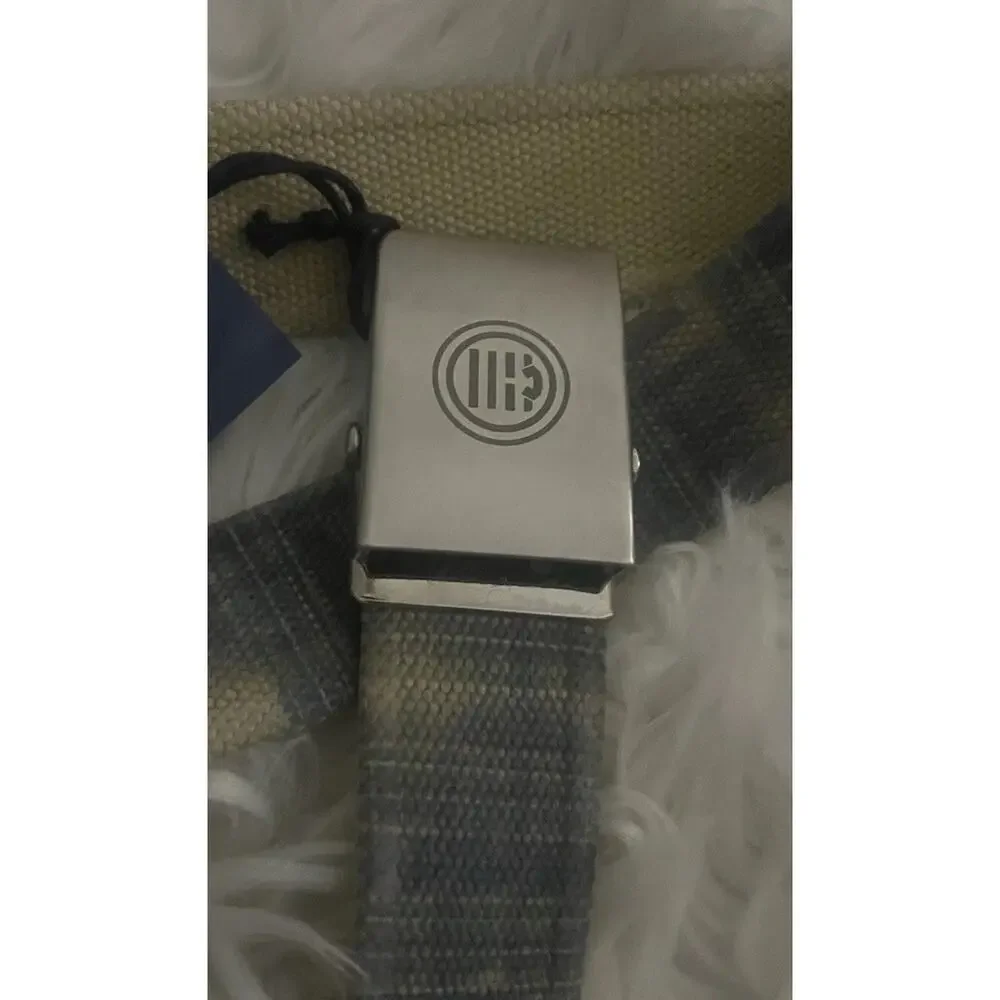 NWT Serge Blanco Web Belt Cotton Canvas Webbed Blue